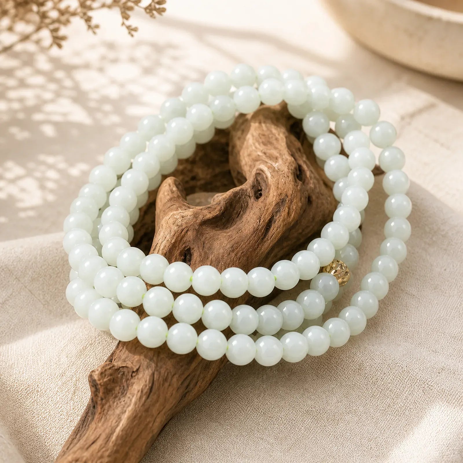 108 Beads Jade Luck Bracelet Mala featuring Jade