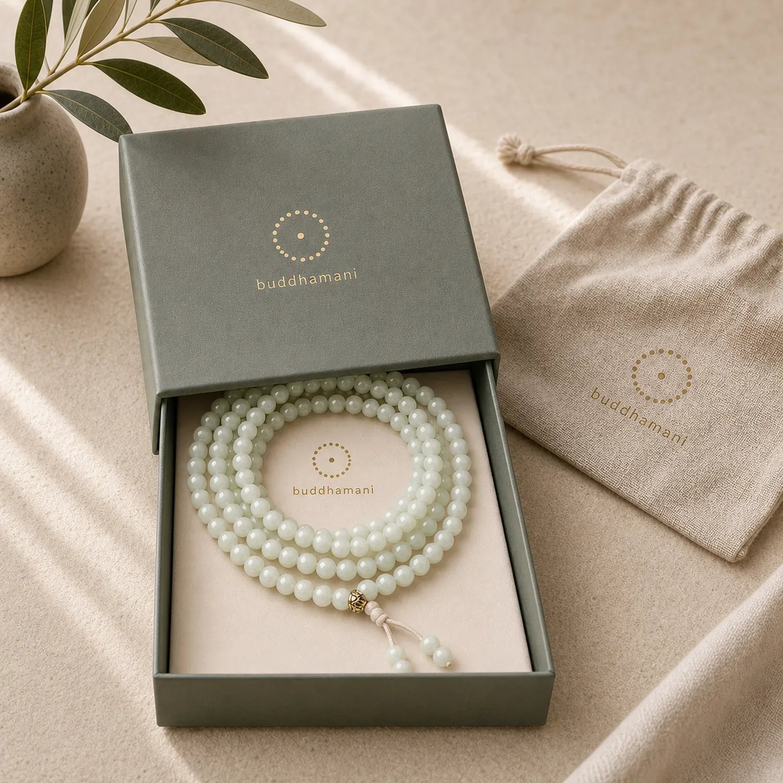 108 Beads Jade Luck Bracelet Mala featuring Jade