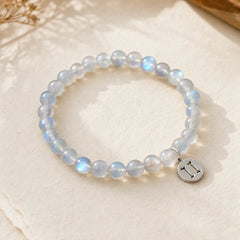 12 Constellations of the Zodiac Moonstone Charming Bracelet featuring Moonstone