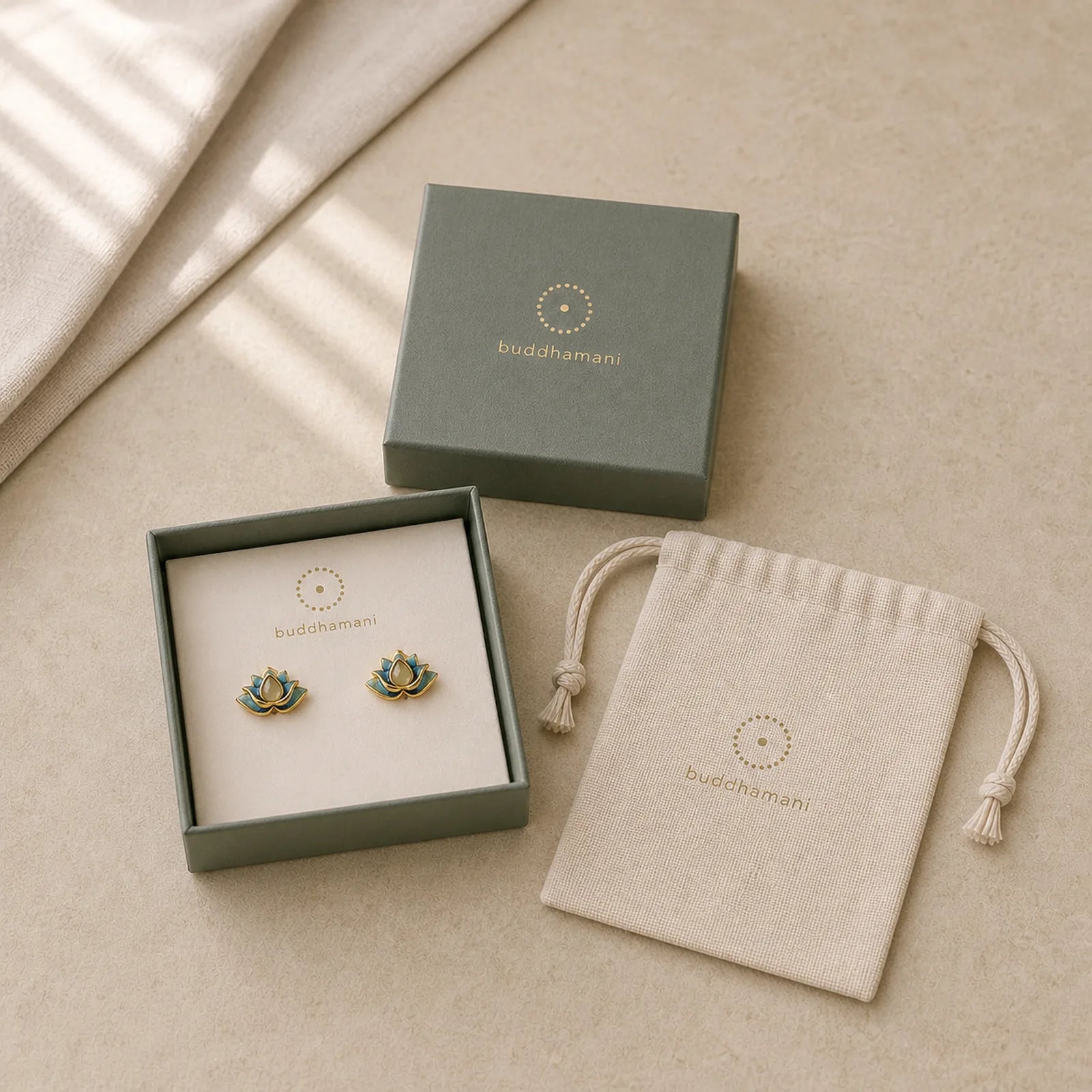 925 Sterling Silver Hetian Cyan Jade Lotus Flower Success Earrings featuring Silver, Cyan Jade, Jade
