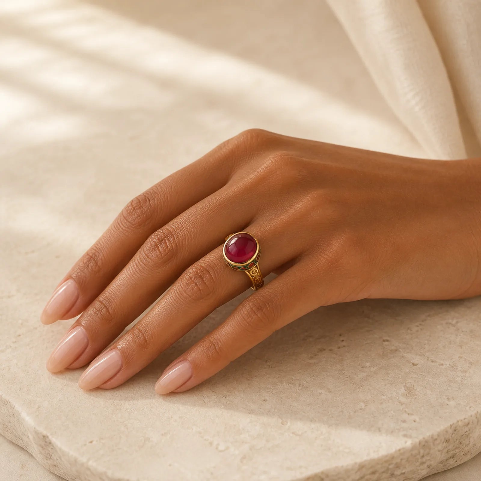 925 Sterling Silver Red Corundum Courage Ring (Extra 30% Off | USE CODE: FS30) featuring Silver, Red Corundum