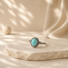 925 Sterling Silver Tibetan Turquoise Red Agate Protection Ring (Extra 30% Off | USE CODE: FS30) featuring Silver, Turquoise, Red Agate