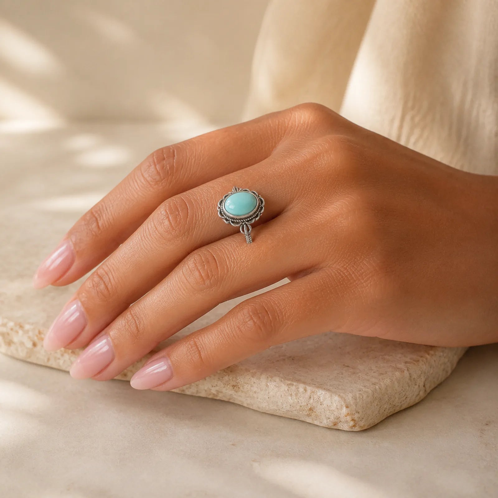 925 Sterling Silver Tibetan Turquoise Red Agate Protection Ring (Extra 30% Off | USE CODE: FS30) featuring Silver, Turquoise, Red Agate
