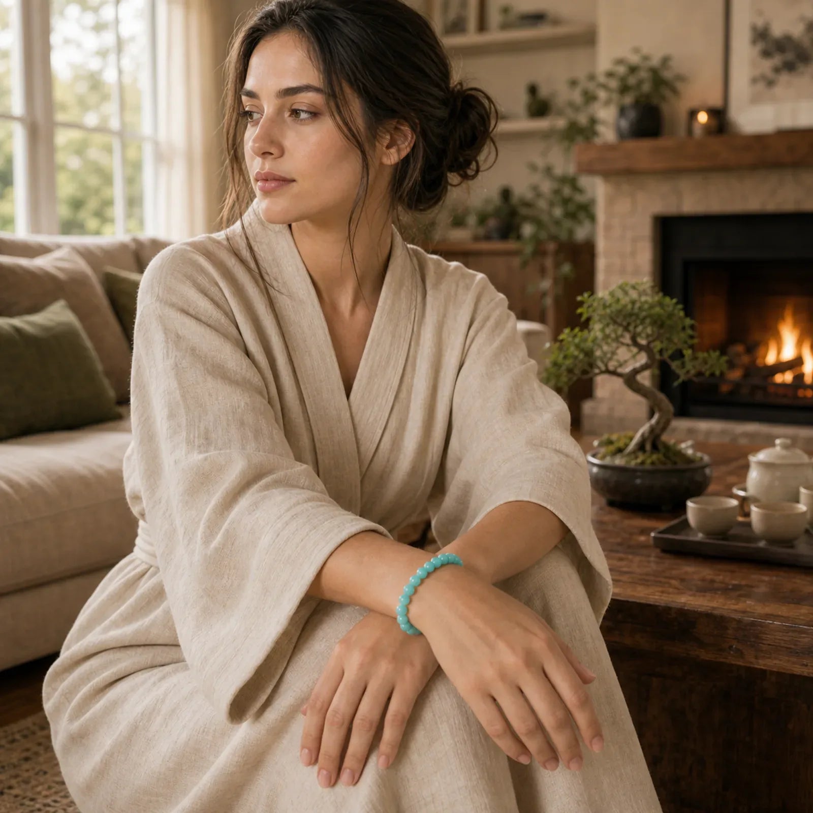 Buddha Stone Amazonite Positive Balance Bracelet featuring Amazonite