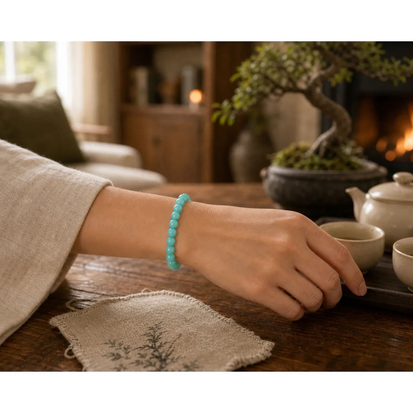 Buddha Stone Amazonite Positive Balance Bracelet featuring Amazonite