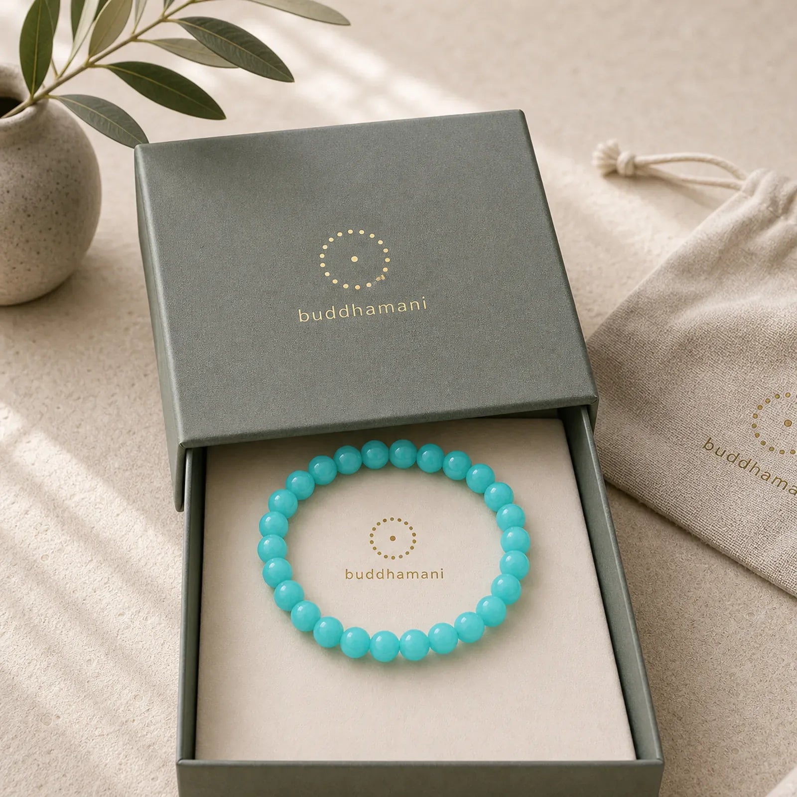Buddha Stone Amazonite Positive Balance Bracelet featuring Amazonite
