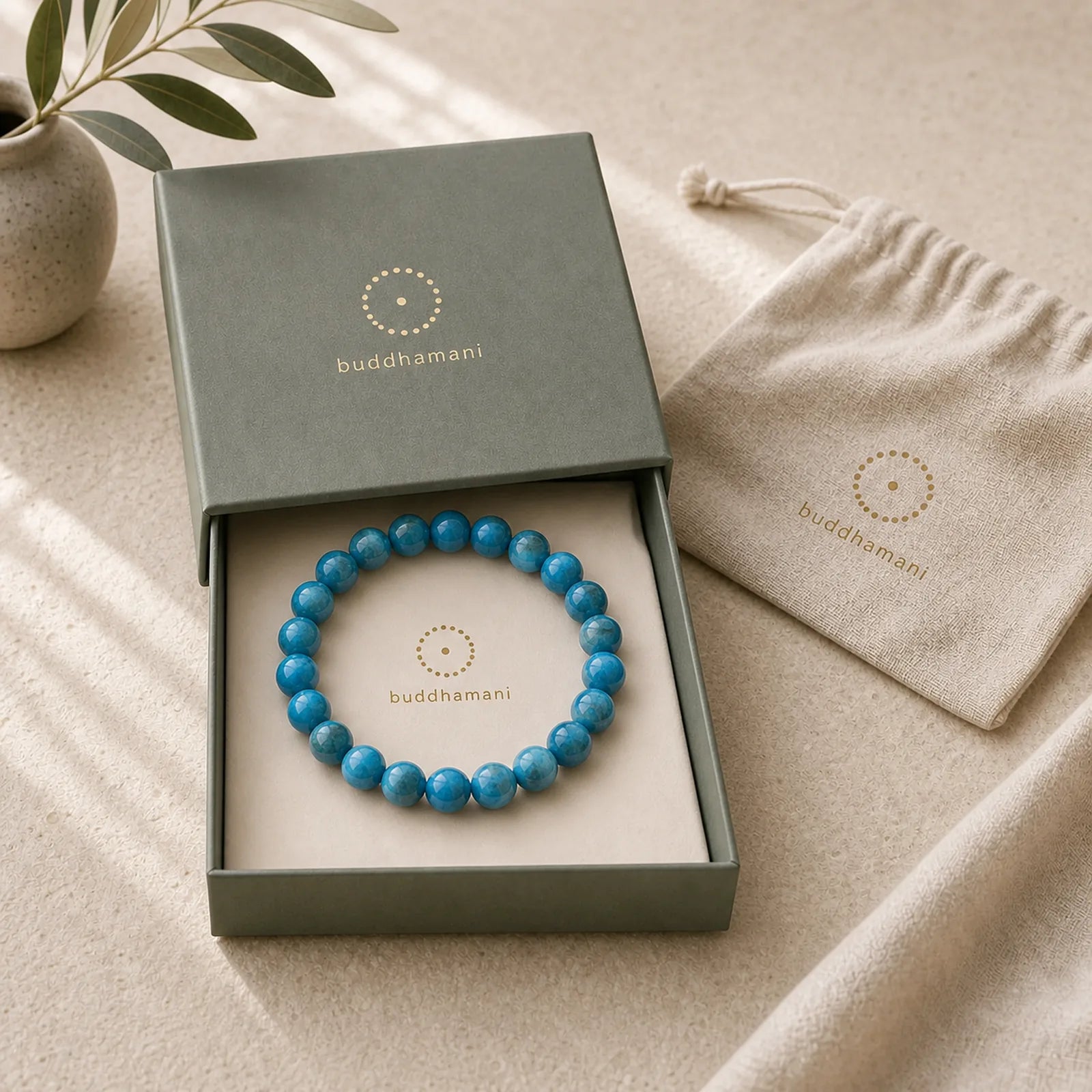 Buddha Stone Apatite Motivation Bracelet featuring Apatite