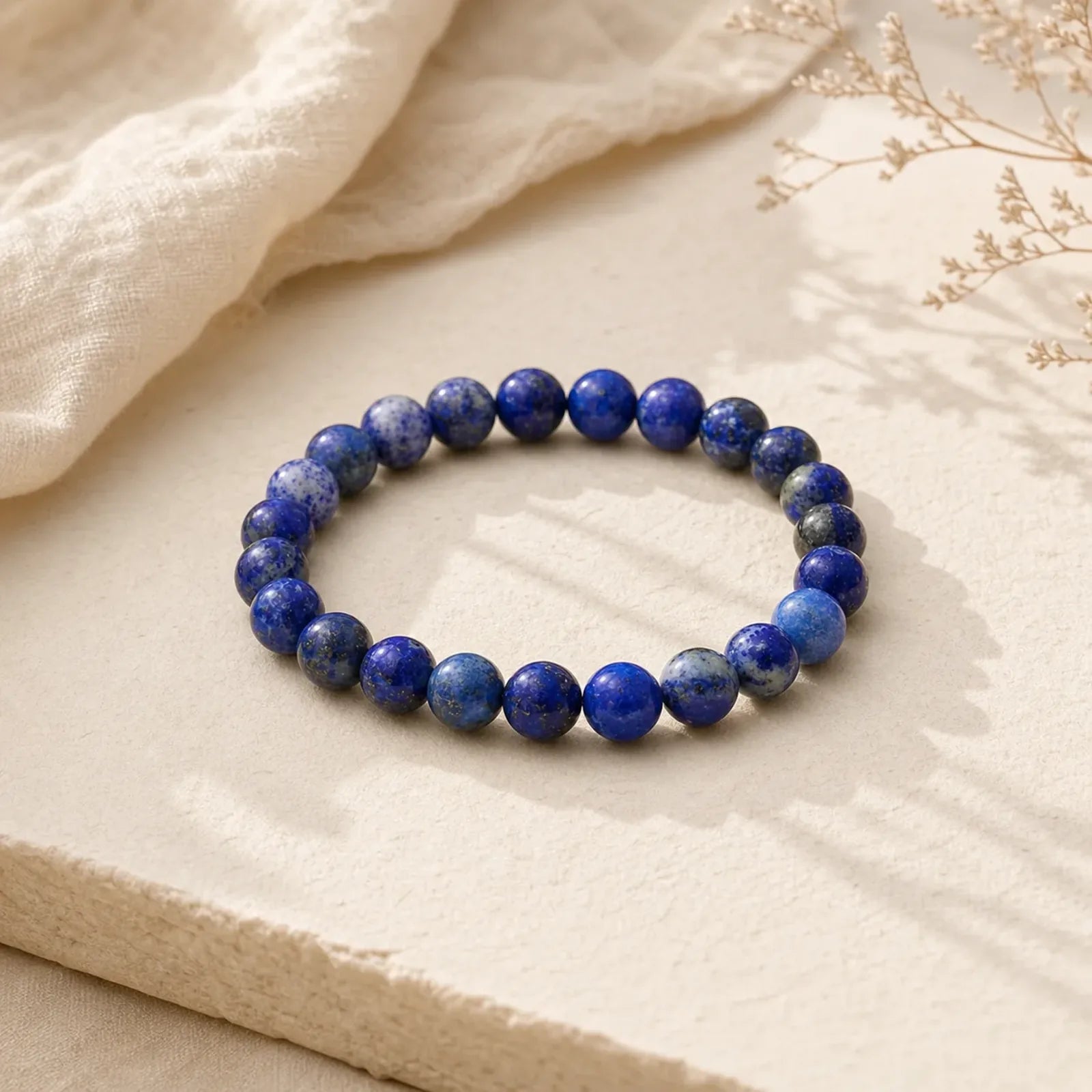 Buddha Stone Lazurite Self Care Positive Bracelet featuring Lapis Lazuli (Lazurite)