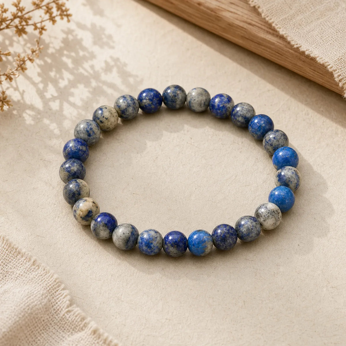 Buddha Stone Lazurite Self Care Positive Bracelet featuring Lapis Lazuli (Lazurite)