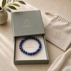 Buddha Stone Lazurite Self Care Positive Bracelet featuring Lapis Lazuli (Lazurite)