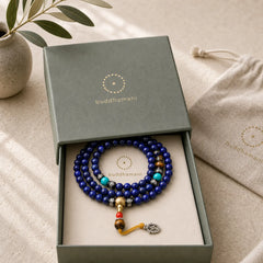 108 Beads Lazurite Positive Bracelet Mala featuring Lapis Lazuli (Lazurite), Tiger Eye, Turquoise