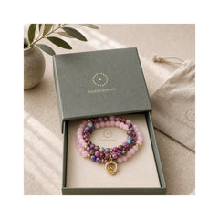 108 Beads Miano Real Pink Crystal Mala Healing Bracelet featuring Miano Real, Pink Crystal, Rose Quartz