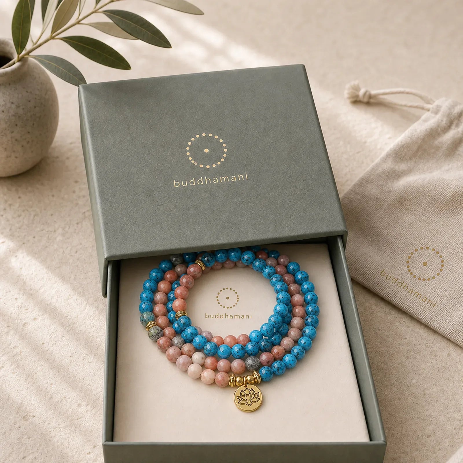 108 Mala Beads Apatite Red Stone Lotus Meditation Prayer Bead Bracelet (Extra 35% Off | USE CODE: FS35) featuring Apatite, Lotus, Lotus Symbol