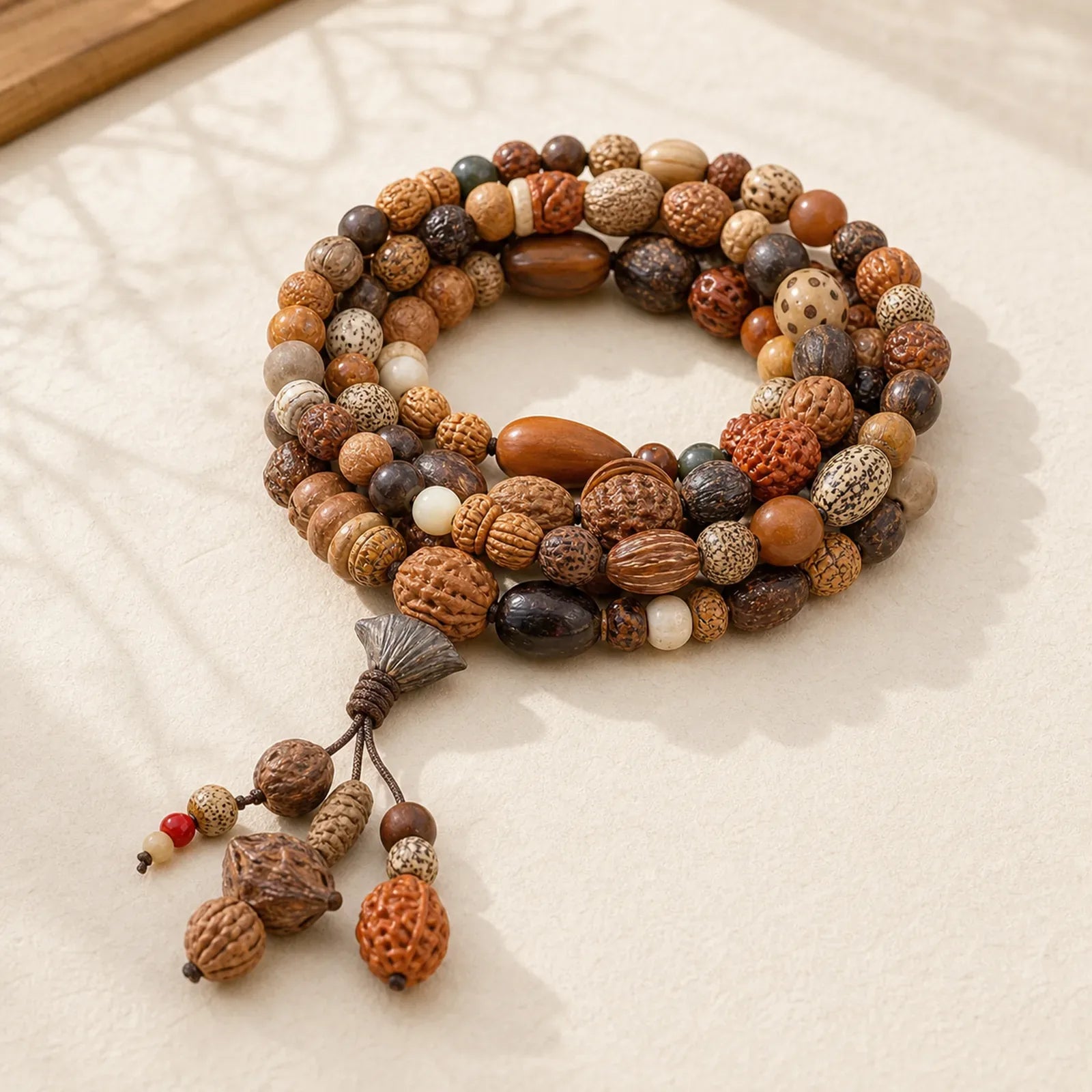 108 Mala Beads Bodhi Seed Luck Wealth Bracelet Wrist Mala (Extra 30% Off | USE CODE: FS30) featuring Bodhi Seed, Lotus