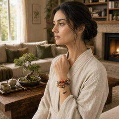 108 Mala Beads Bodhi Seed Luck Wealth Bracelet Wrist Mala (Extra 30% Off | USE CODE: FS30) featuring Bodhi Seed, Lotus