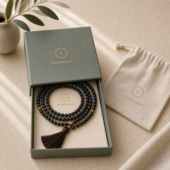 108 Mala Beads Frosted Stone Tiger Eye Balance Bracelet Necklace Pendant featuring Frosted Stone, Tiger Eye