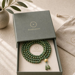 108 Mala Beads Green Sandalwood Boxwood Lotus Positive Bracelet (Extra 35% Off | USE CODE: FS35) featuring Green Sandalwood, Sandalwood, Boxwood