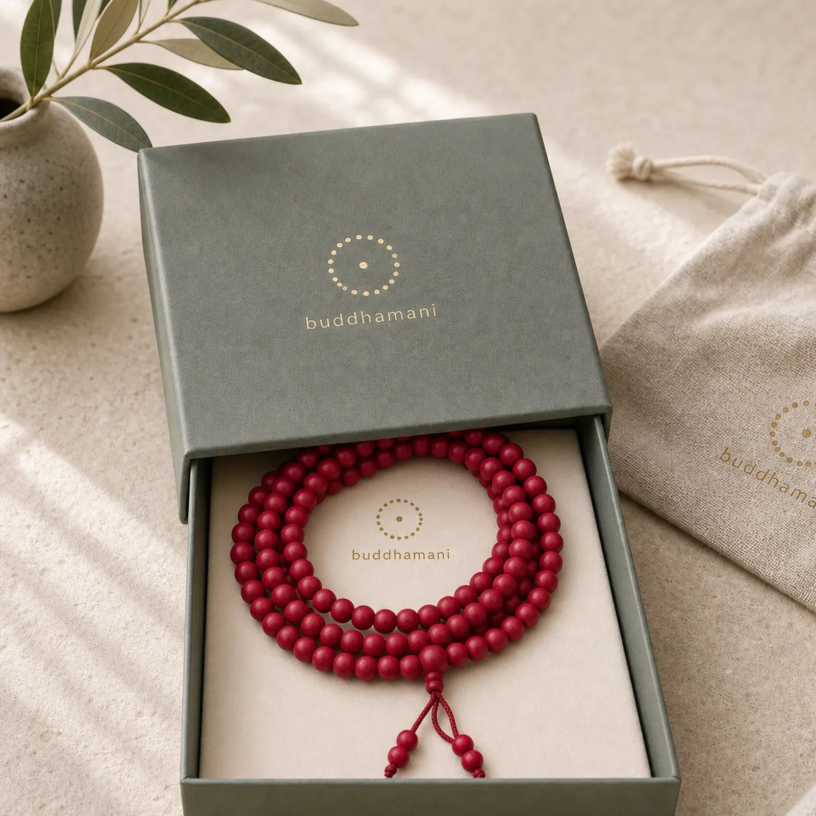 108 Mala Beads Natural Abelia Biflora Wood Protection Bracelet featuring Abelia Biflora Wood, Om, Dragon