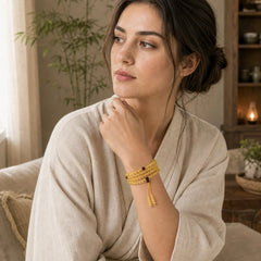 108 Mala Beads Natural Amber Clear Anxiety Bracelet featuring Amber