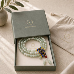 108 Mala Beads Natural Shetai jade Luck Prosperity Bracelet featuring Jade, Quartzite, Quartzite Jade
