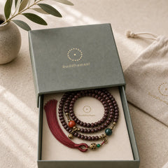 108 Mala Beads Natural Tibet Purple Bodhi Seed Auspiciousness Bracelet (Extra 30% Off | USE CODE: FS30) featuring Bodhi Seed, Red Sandalwood, Sandalwood