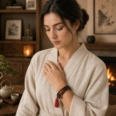 108 Mala Beads Natural Tibet Purple Bodhi Seed Auspiciousness Bracelet (Extra 30% Off | USE CODE: FS30) featuring Bodhi Seed, Red Sandalwood, Sandalwood