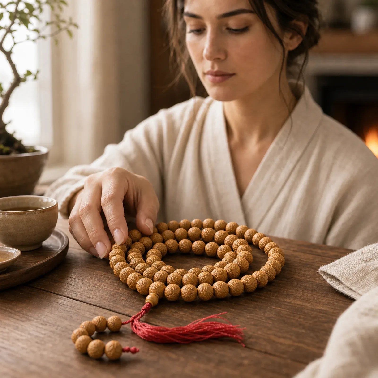 108 Mala Beads Nepal Bodhi Seed Luck Wealth Tassel Bracelet (Extra 35% Off | USE CODE: FS35) featuring Bodhi Seed