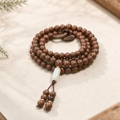 108 Mala Beads Rosewood Jade Calm Bracelet featuring Rosewood, Jade