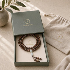108 Mala Beads Rosewood Jade Calm Bracelet featuring Rosewood, Jade