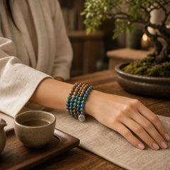 108 Meditation Healing Multilayer Mala featuring Bodhi Seed, Lotus Symbol, Lotus