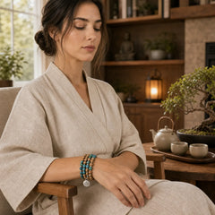 108 Meditation Healing Multilayer Mala featuring Bodhi Seed, Lotus Symbol, Lotus