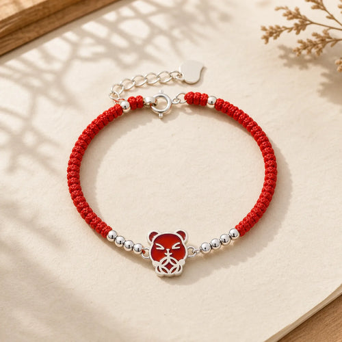 12 Chinese Zodiac Lucky Red String Bracelet featuring Red String, Dragon, Horse