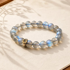 12 Chinese Zodiac Moonstone Calm Love Bracelet featuring Moonstone, Dragon, Horse