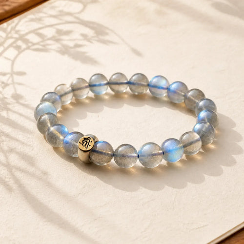 12 Chinese Zodiac Moonstone Calm Love Bracelet featuring Moonstone, Dragon, Horse