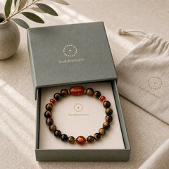 12 Chinese Zodiac Natural Tiger Eye Red Agate Protection Bracelet featuring Tiger Eye, Red Agate, Dragon