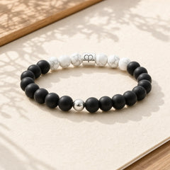 12 Constellations of the Zodiac Natural Frosted Stone White Turquoise Bead Fortune Bracelet featuring Frosted Stone, White Turquoise, Turquoise