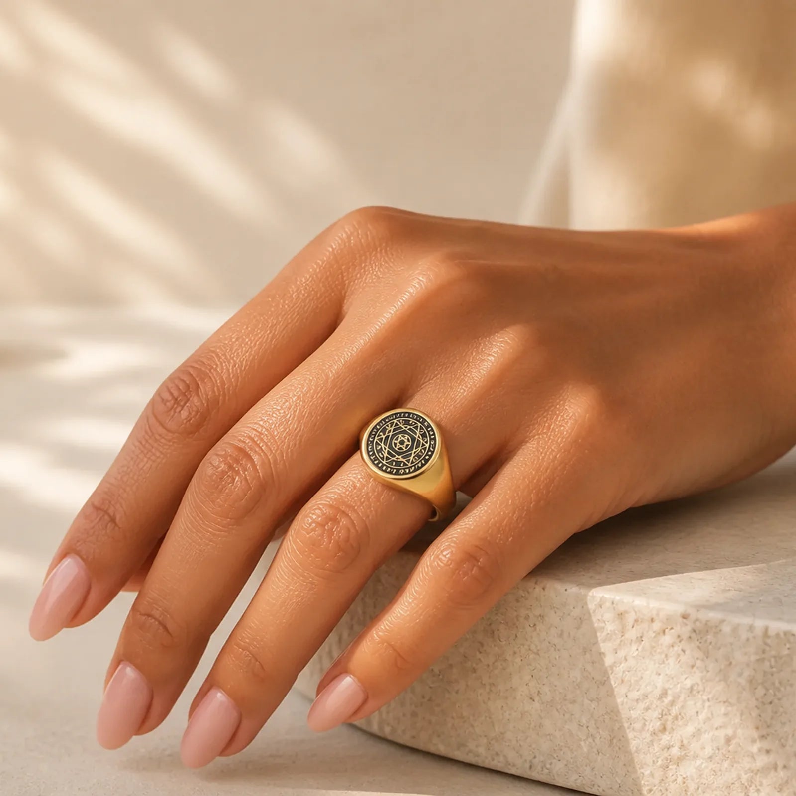 12 Constellations of the Zodiac Star of David Protection Ring featuring Star of David, Titanium Steel