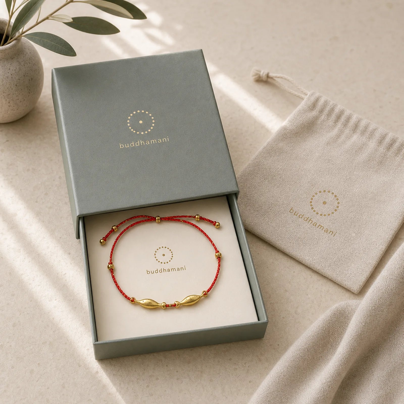 14K Gold Plated Koi Fish Luck Wealth Braided Bracelet featuring Koi Fish, Yin Yang Symbol, Red String