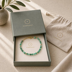 14K Gold Plated Natural Moss Agate Healing Bracelet featuring Moss Agate