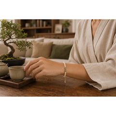 14K Gold Plated Natural Pearl Hetian Cyan Jade White Jade Sincerity Bead Chain Bracelet featuring Pearl, Cyan Jade, Jade