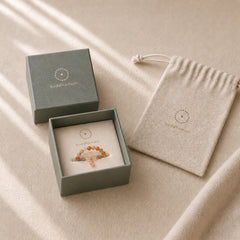 14k Gold Plated Copper Fu Lu Shou Crystal Peach Moonstone Happiness Wealth Ring featuring Copper, Fu Lu Shou Crystal, Peach Moonstone