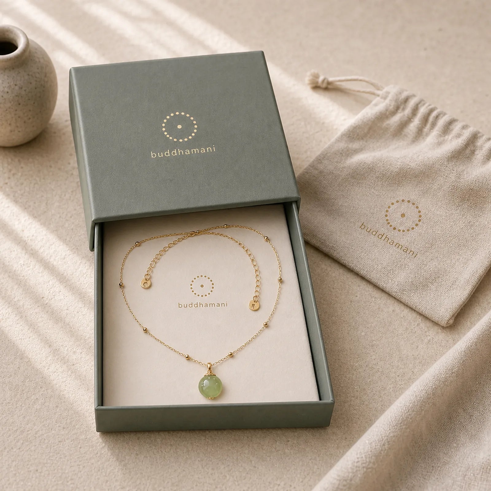 14k Gold Plated Hetian Jade Luck Beaded Necklace Pendant (Extra 35% Off | USE CODE: FS35) featuring Jade