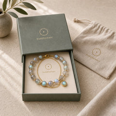 14k Gold Plated Natural Moonstone Healing Love Bracelet featuring Moonstone