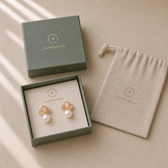 18k Gold Plated Pearl Butterfly Love Freedom Stud Earrings featuring Pearl, Butterfly, Feng Shui Butterfly