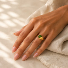 18k Gold-plated Pixiu Jade Wealth Ring (Extra 35% Off | USE CODE: FS35) featuring Pixiu, Jade, White Jade