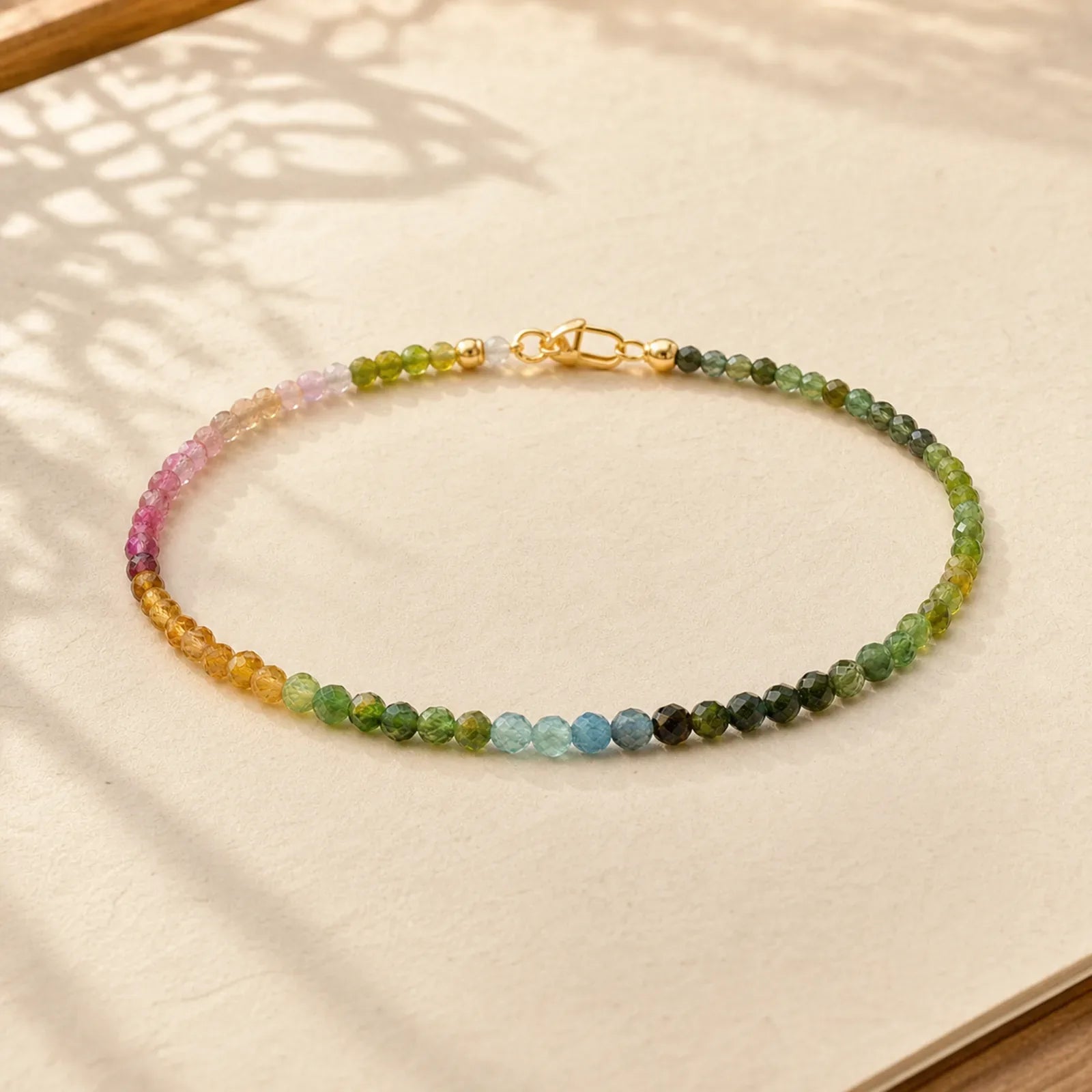 2.5mm Natural Tourmaline Ultra-thin Beads Positive Bracelet featuring Tourmaline