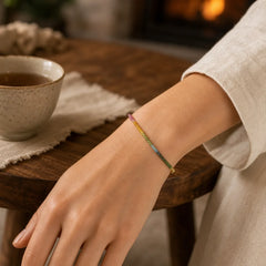 2.5mm Natural Tourmaline Ultra-thin Beads Positive Bracelet featuring Tourmaline