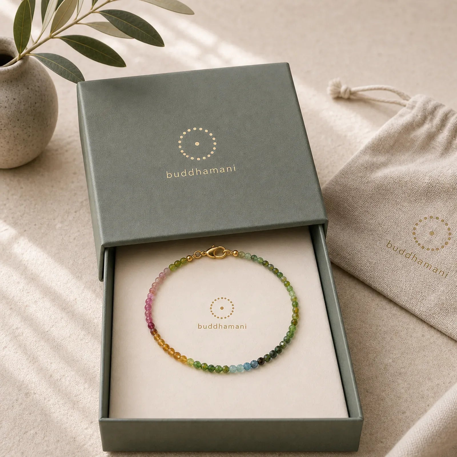 2.5mm Natural Tourmaline Ultra-thin Beads Positive Bracelet featuring Tourmaline
