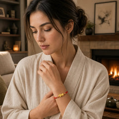 24K Gold-Plated PiXiu Luck Red String Bracelet featuring Pixiu, Red String, Silver