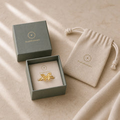 24k Gold Plated Brass Butterfly Symbol Adjustable Love Ring featuring Butterfly, Feng Shui Butterfly